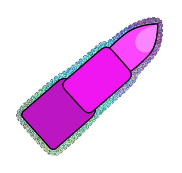 Lipstick Tube Holo Glitter Die-Cut Sticker